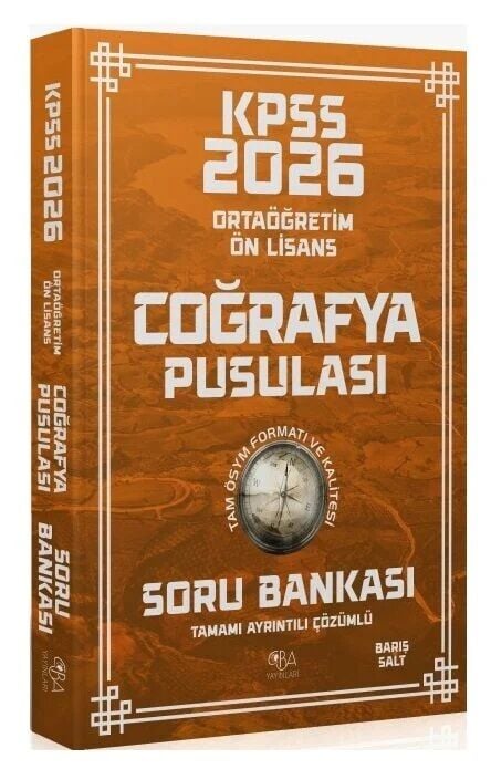 CBA Yayınları 2026 KPSS Lise Ortaöğretim Ön Lisans Coğrafya Pusulası Soru Bankası Çözümlü - Barış Salt