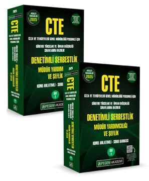 2025 CTE Adalet Bakanlığı Ceza ve Tevkifevleri Genel Müdürlüğü Görevde Yükselme ve Ünvan Değişikliği Sınavı Konu Anlatımlı Soru Bankası Denetimli Serbestlik Müdür Yardımcılığı ve Şeflik (2 Cilt) Pegem Yayınları