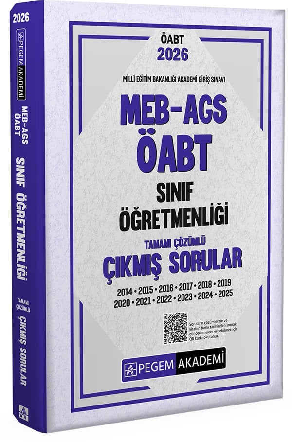 2026 MEB AGS ÖABT Sınıf Öğretmenliği Tamamı Çözümlü Çıkmış Sorular Pegem Yayınları