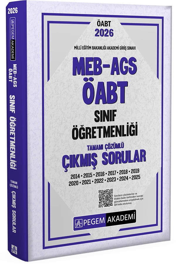 2026 MEB AGS ÖABT Sınıf Öğretmenliği Tamamı Çözümlü Çıkmış Sorular Pegem Yayınları
