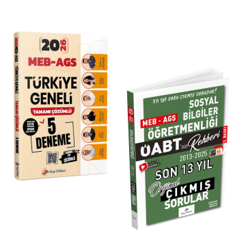Dizgi Kitap 2026 MEB-AGS Türkiye Geneli 5 Deneme ve ÖABT Sosyal Bilgiler Öğretmenliği Son 13 Yıl Çıkmış Sınav Soruları Seti