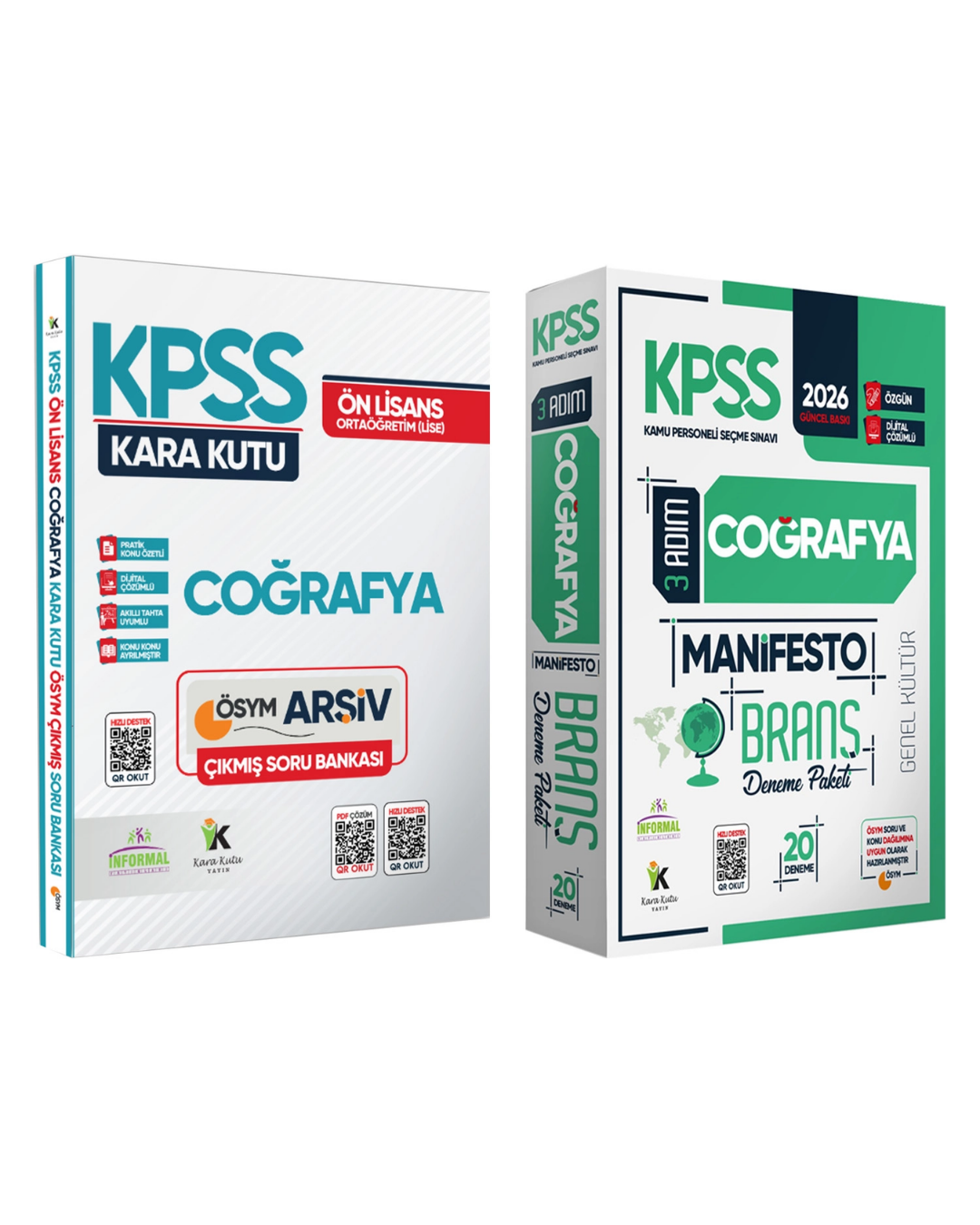 2026 KPSS Ön Lisans Coğrafya Kara Kutu Soru Bankası ve Manifesto Çözümlü Branş Deneme 2li Seti İnformal Yayınları
