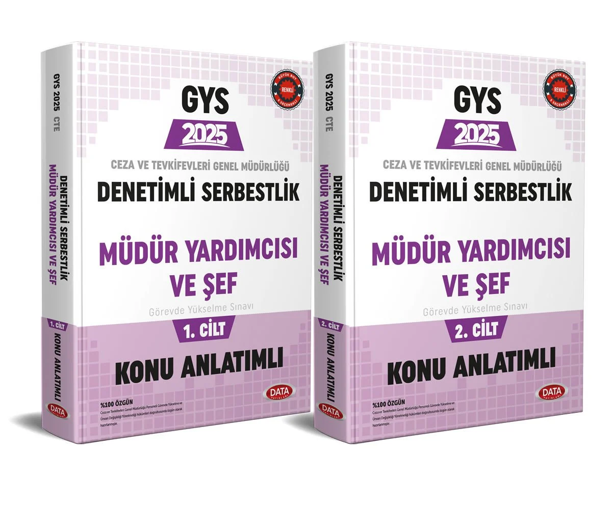 Data 2025 GYS Ceza ve Tevkifevleri Denetimli Serbestlik Müdür Yardımcısı ve Şef Konu Anlatımlı Seti Görevde Yükselme Data Yayınları