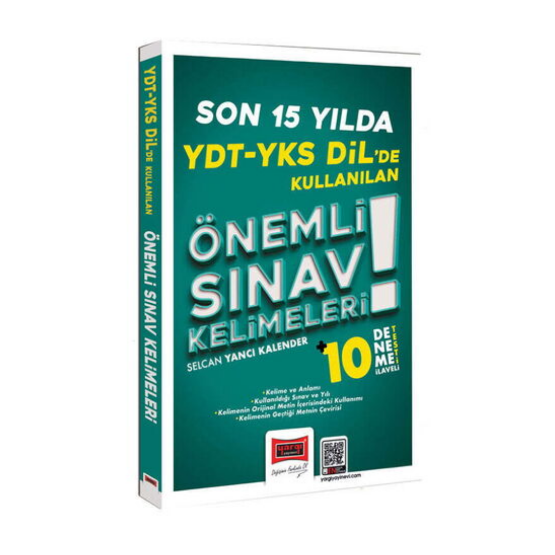 YDT YKS Dilde Son 15 Yılda Kullanılan Önemli Sınav Kelimeleri Yargı Yayınları