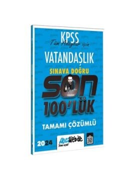 Kpss 2024 Vatandaşlık Son 100 lük Tamamı Çözümlü Sorular Hocawebde Yayınları