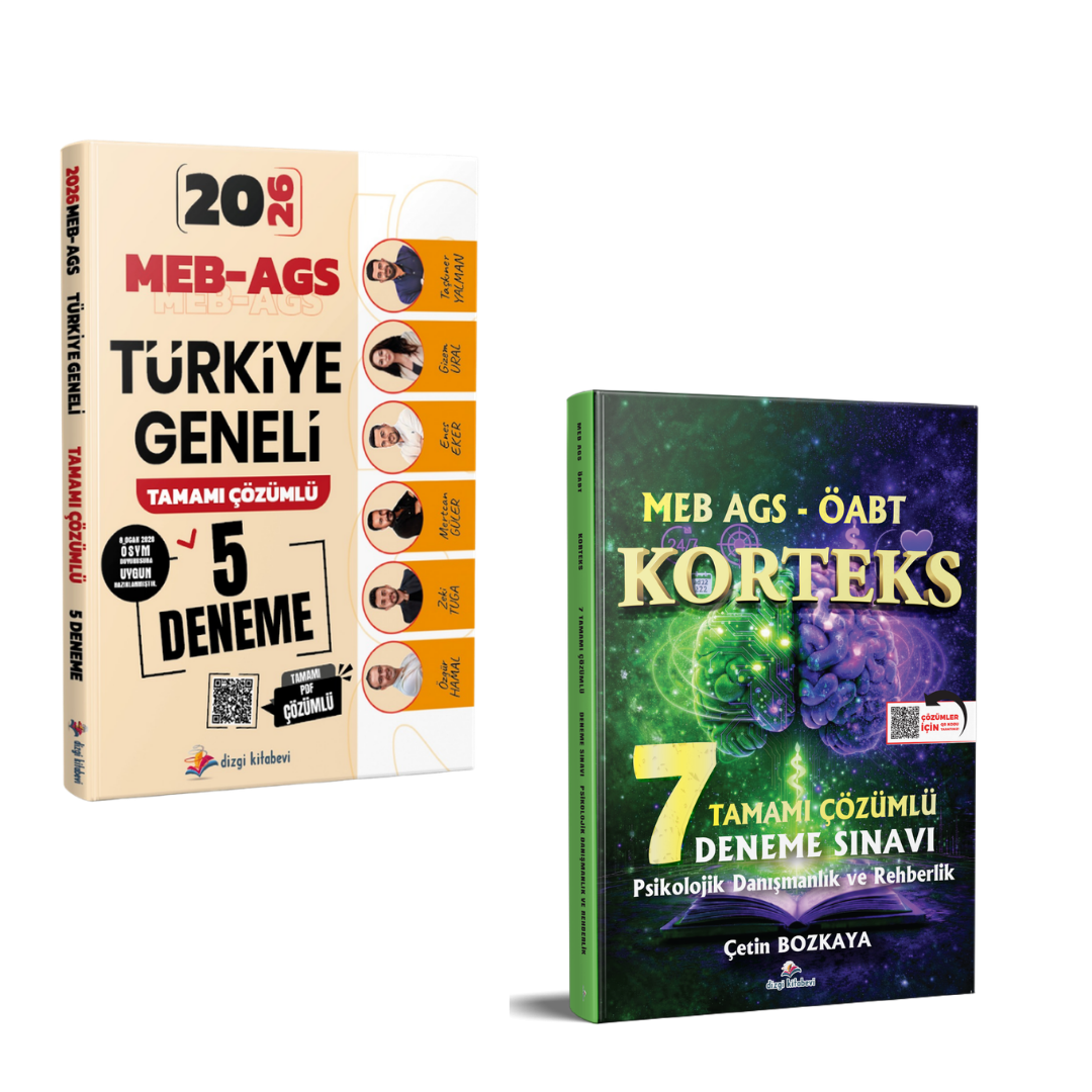 Dizgi Kitap 2026 MEB AGS Türkiye Geneli 5 Deneme & Meb Ags ÖABT Korteks Psikolojik Danışma ve Rehberlik Öğretmenliği 7 Deneme Sınavı Seti