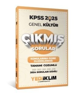 2025 KPSS Genel Kültür Konularına Göre Düzenlenmiş Tamamı Çözümlü Çıkmış Sorular Yediiklim Yayınları
