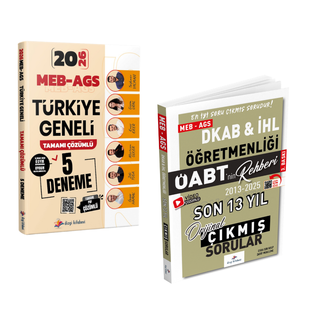 Dizgi Kitap 2026 MEB AGS Türkiye Geneli 5 Deneme & Meb Ags ÖABT DKAB İHL Öğretmenliği Son 13 Yıl Çıkmış Sınav Soruları Seti