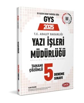 GYS Adalet Bakanlığı Yazı İşleri Müdürlüğü Çözümlü 5 Deneme Sınavı Data Yayınları