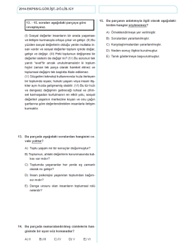 Dizgi Kitap Koca Kafa 2024 E- KPSS Lise- Ortaöğretim Çıkmış Sınav Soru ve Çözümleri (2014-16-18-20-22 Orijinal Sorular)
