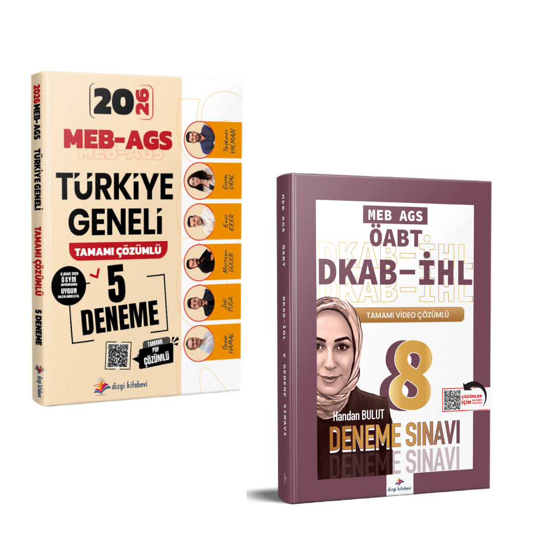 Dizgi Kitap 2026 MEB AGS Türkiye Geneli 5 Deneme & Meb Ags ÖABT DKAB İHL Öğretmenliği 8 Deneme  Seti