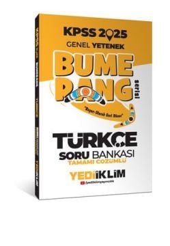 Yediiklim Yayınları 2025 KPSS Genel Yetenek Bumerang Türkçe Tamamı Çözümlü Soru Bankası