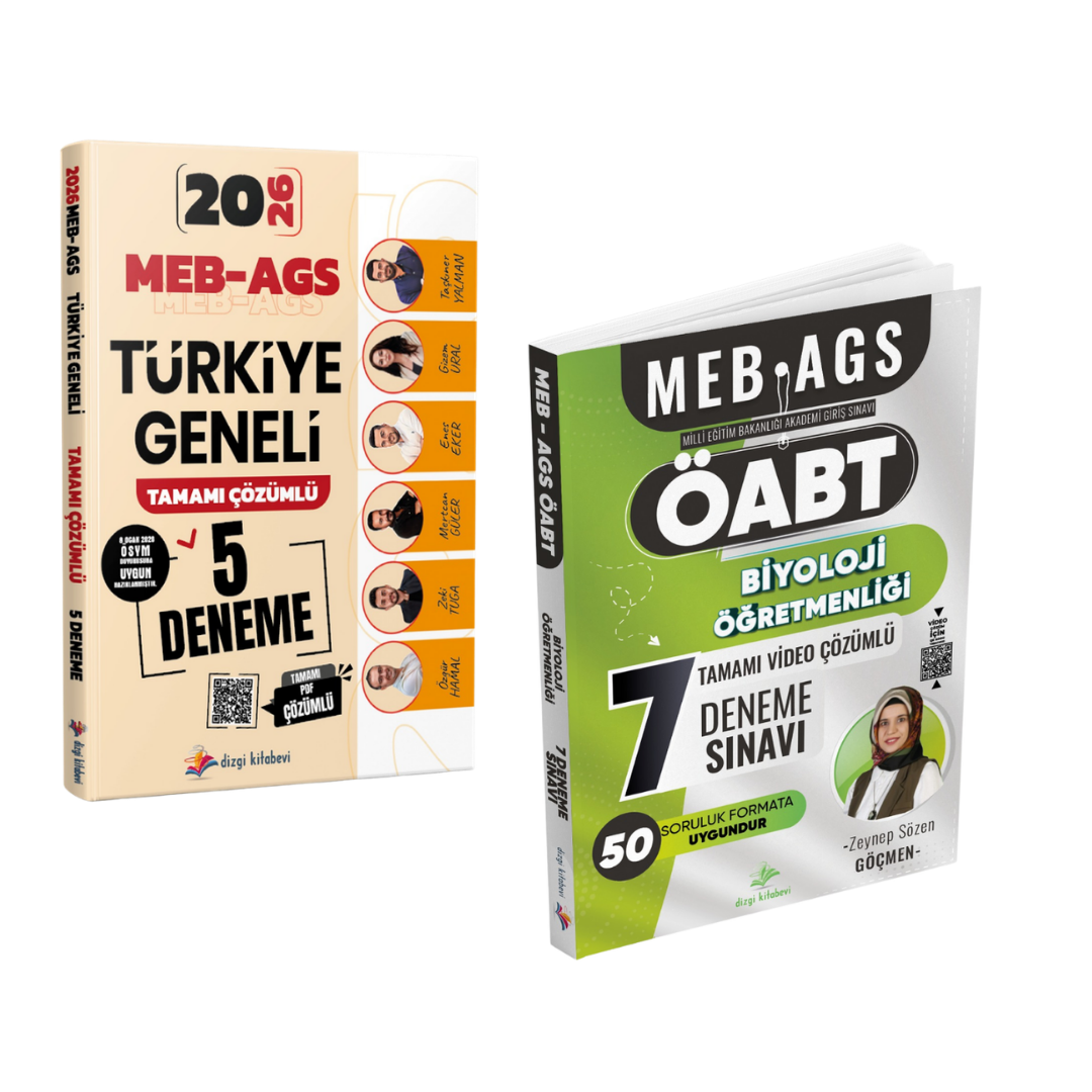 Dizgi Kitap 2026 MEB AGS Türkiye Geneli 5 Deneme & Meb Ags ÖABT Biyoloji Öğretmenliği 7 Deneme Seti