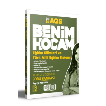 2026 MEB AGS Eğitim Bilimleri ve Türk Milli Eğitim Sistemi Tamamı Çözümlü Soru Bankası Ayşegül Aldemir Benim Hocam Yayınları