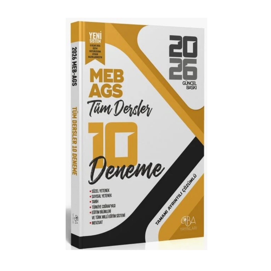 2026 MEB AGS Tüm Dersler 10 Deneme Çözümlü CBA Yayınları