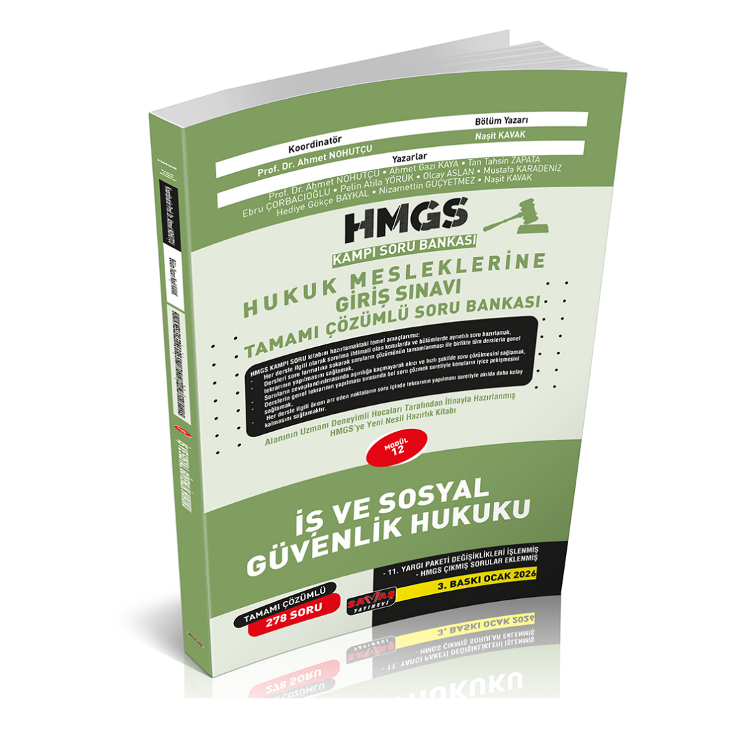 : HMGS İş ve Sosyal Güvenlik Hukuku Soru Bankası Savaş Yayınları