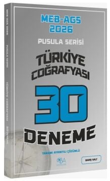 CBA Yayınları 2026 MEB-AGS Türkiye Coğrafyası 30 Deneme Çözümlü Pusula Serisi - Barış Salt