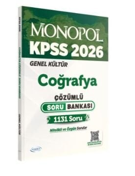 Monopol Yayınları 2026 KPSS Genel Kültür Coğrafya Tamamı Çözümlü Soru Bankası