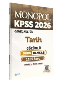 Monopol Yayınları 2026 KPSS Genel Kültür Tarih Tamamı Çözümlü Soru Bankası