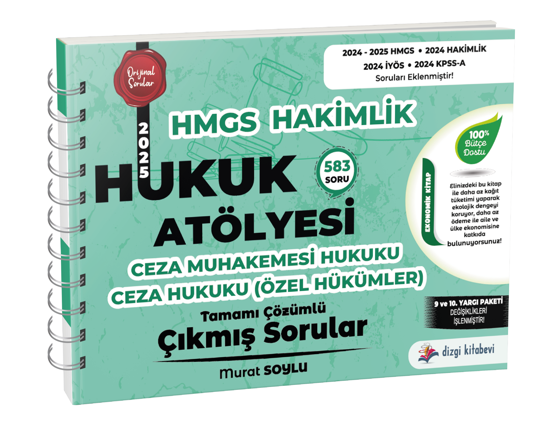 Dizgi Kitap Hukuk Atölyesi Hakimlik HMGS Hukuk Mesleklerine Giriş Sınavı Ceza Muhakemesi Hukuku, Ceza Hukuku Özel Hükümler Tamamı Çözümlü Çıkmış Sorular Murat Soylu