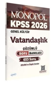 Monopol Yayınları 2026 KPSS Genel Kültür Vatandaşlık Tamamı Çözümlü Soru Bankası