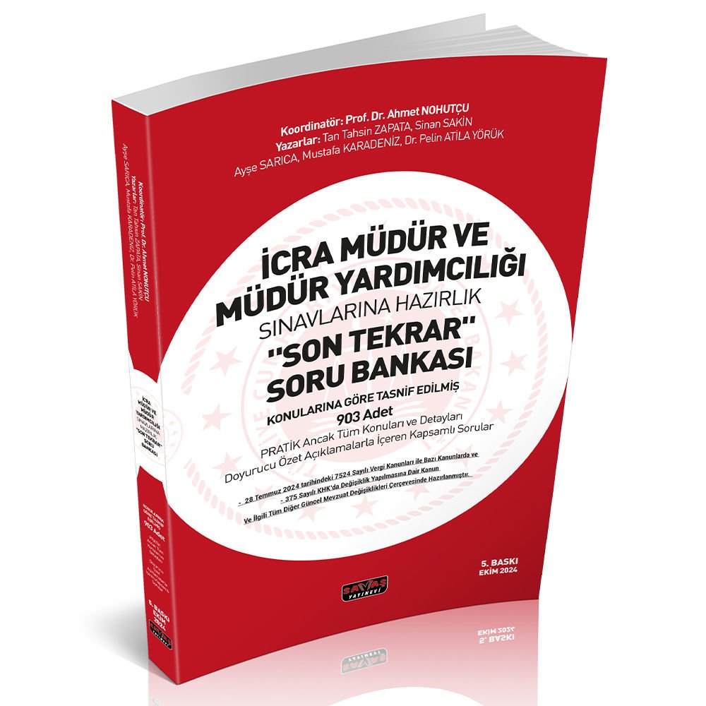 İcra Müdür ve Müdür Yardımcılığı Son Tekrar Soru Bankası Savaş Yayınları