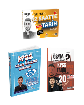 Dizgi Kitap 2026 KPSS Zeki Tuğa ile Tamamı Video Anlatımlı 12 Saatte Tarih Tekrar Kampı, Tamamı Çözümlü Soru Bankası ve ÖSYM Böyle Sorar Tarih 20 Deneme Zeki Tuğa Seti