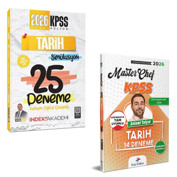 Dizgi Kitap 2026 Kpss Tarih Tamamı Çözümlü 14 Deneme ve 2026 KPSS Tarih Simülasyon 25 Deneme İndeks Akademi Yayıncılık Seti