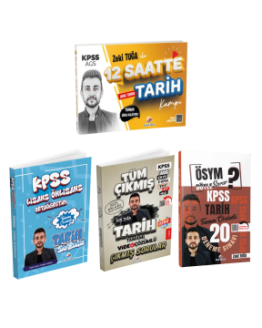 Dizgi Kitap 2026 KPSS Zeki Tuğa ile Tamamı Video Anlatımlı 12 Saatte Tarih Tekrar Kampı, Tamamı Çözümlü Soru Bankası ve ÖSYM Böyle Sorar Tarih 20 Deneme Zeki Tuğa Seti