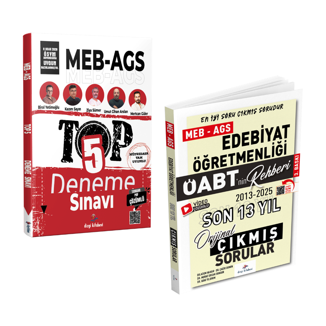 Dizgi Kitap 2026 MEB AGS TOP 5 Fasiküller Halinde 5 Deneme & Meb Ags ÖABT Türk Dili ve Edebiyatı Öğretmenliği Son 13 Yıl Çıkmış Sınav Soruları Seti