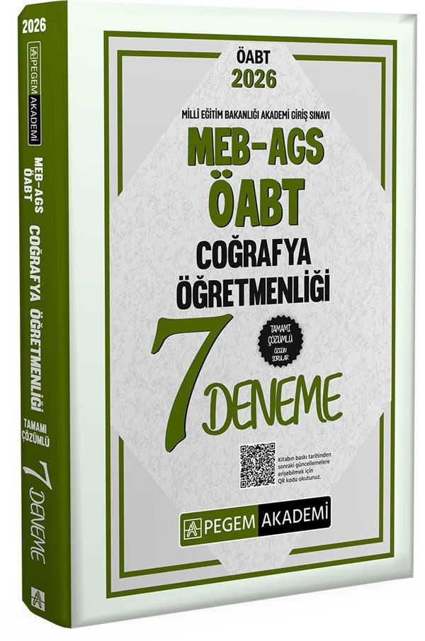 2026 MEB AGS ÖABT Coğrafya Öğretmenliği Tamamı Çözümlü 7 Deneme Pegem Yayınları