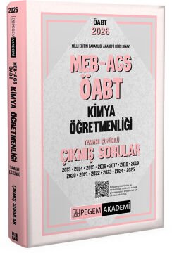 Pegem Yayınları 2026 MEB-AGS ÖABT Kimya Öğretmenliği Tamamı Çözümlü Çıkmış Sorular