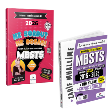 Dizgi Kitap 2026 Diyanet İşleri Başkanlığı Mesleki Bilgiler Seviye Tespit Sınavı MBSTS Soru Bankası ve MBSTS 2015- 2025 Tüm Yıllar Orijinal Video Çözümlü Çıkmış Sınav Soruları Seti
