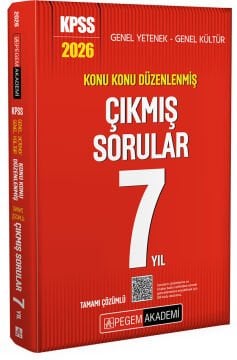 2026 KPSS Genel Yetenek Genel Kültür Konu Konu Düzenlenmiş Tamamı Çözümlü Çıkmış Sorular 7 Yıl Pegem Yayınları
