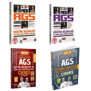 Dizgi Kitap 2026 MEB AGS Eğitim Bilimleri ve Türk Milli Eğitim Sistemi Soru Bankası & MEB AGS Eğitim Bilimleri ve Türk Milli Eğitim Sistemi Çıkmış Sorular Süper 4'lü Set