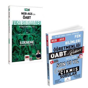 Dizgi Kitap 2026 Meb Ags ÖABT Fen Bilimleri Öğretmenliği Son 13 Yıl Orijinal Çıkmış Sınav Soruları ve MEB-AGS ÖABT Fen Bilimleri Öğretmenliği 6 Deneme Yargı Yayınları Seti