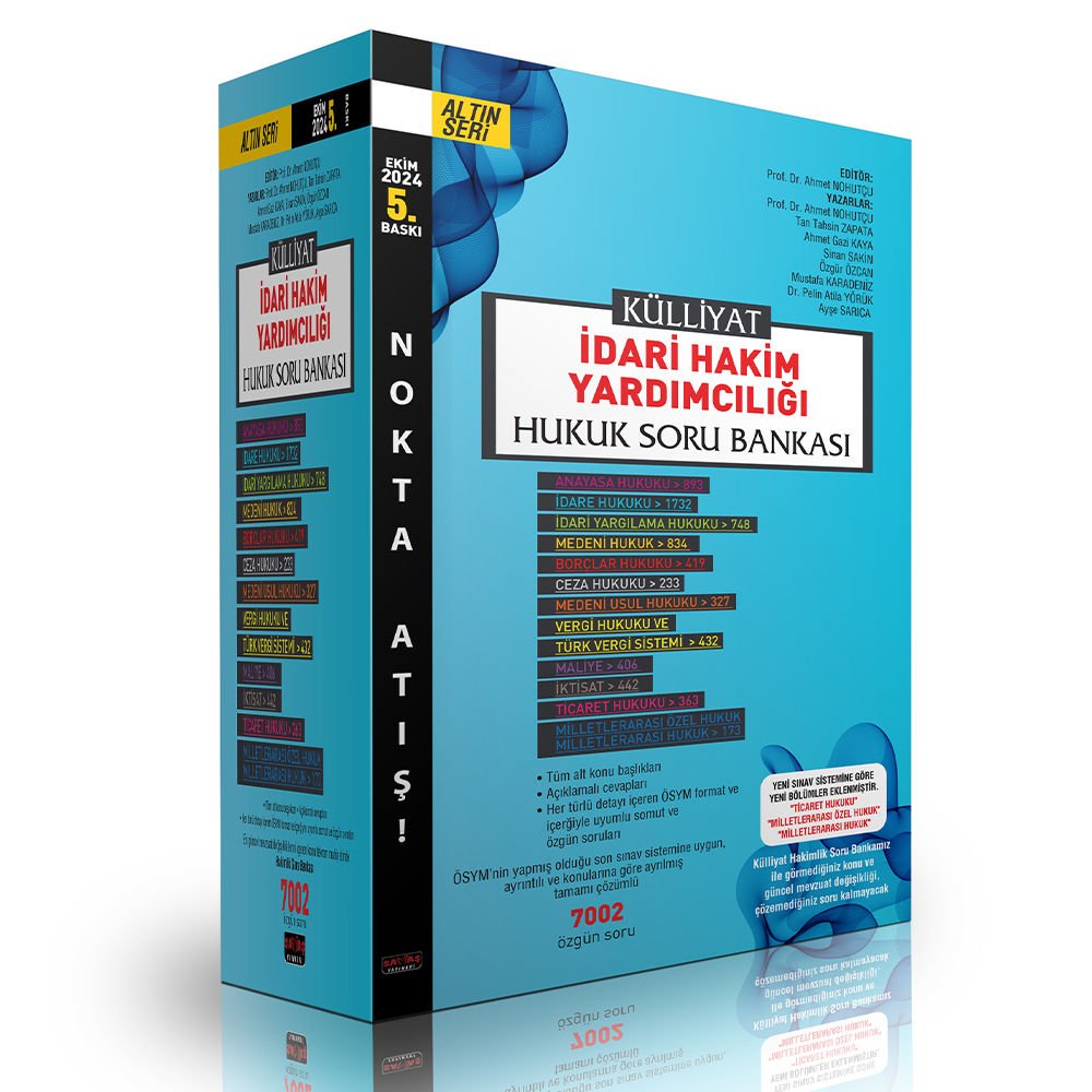 KÜLLİYAT İdari Hakim Yardımcılığı Hukuk Soru Bankası Savaş Yayınları