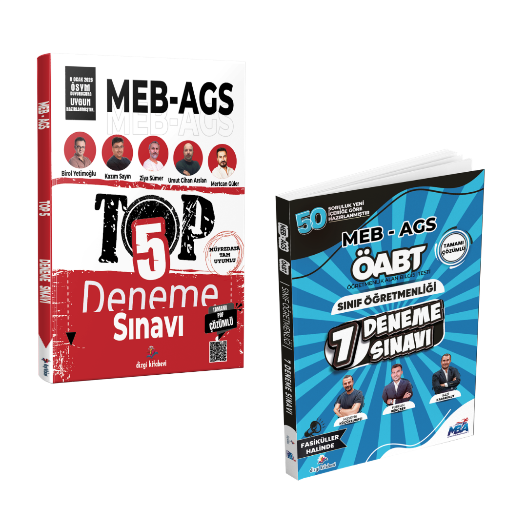 Dizgi Kitap 2026 MEB AGS TOP 5 Fasiküller Halinde 5 Deneme & Meb Ags ÖABT Sınıf Öğretmenliği 7 Deneme Seti