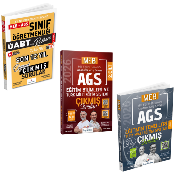 Dizgi Kitap 2026 MEB AGS ÖABT Sınıf Öğretmenliği Son 12 Yıl Orijinal Çıkmış Sorular & MEB AGS Eğitim Bilimleri ve Türk Milli Eğitim Sistemi Çıkmış Sorular & MEB AGS Eğitimin Temelleri Çıkmış Sorular Seti