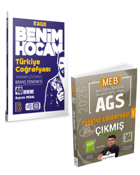 Dizgi Kitap 2026 MEB-AGS Türkiye Coğrafyası Çıkmış Sorular ve Benim Hocam Yayınları Türkiye Coğrafyası 40 Branş Deneme Seti