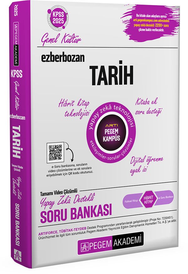 2025 Ezberbozan KPSS Genel Yetenek Genel Kültür Tarih Soru Bankası Pegem Yayınları