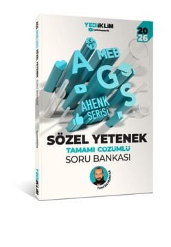 2026 MEB AGS Ahenk Serisi Sözel Yetenek Tamamı Çözümlü Soru Bankası Yediiklim Yayınları