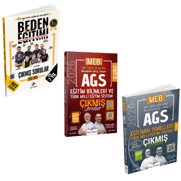Dizgi Kitap 2026 MEB AGS ÖABT  Beden Eğitimi Öğretmenliği Son 7 Yıl Çıkmış Sorular & MEB AGS Eğitim Bilimleri ve Türk Milli Eğitim Sistemi Çıkmış Sorular & MEB AGS Eğitimin Temelleri Çıkmış Sorular Seti