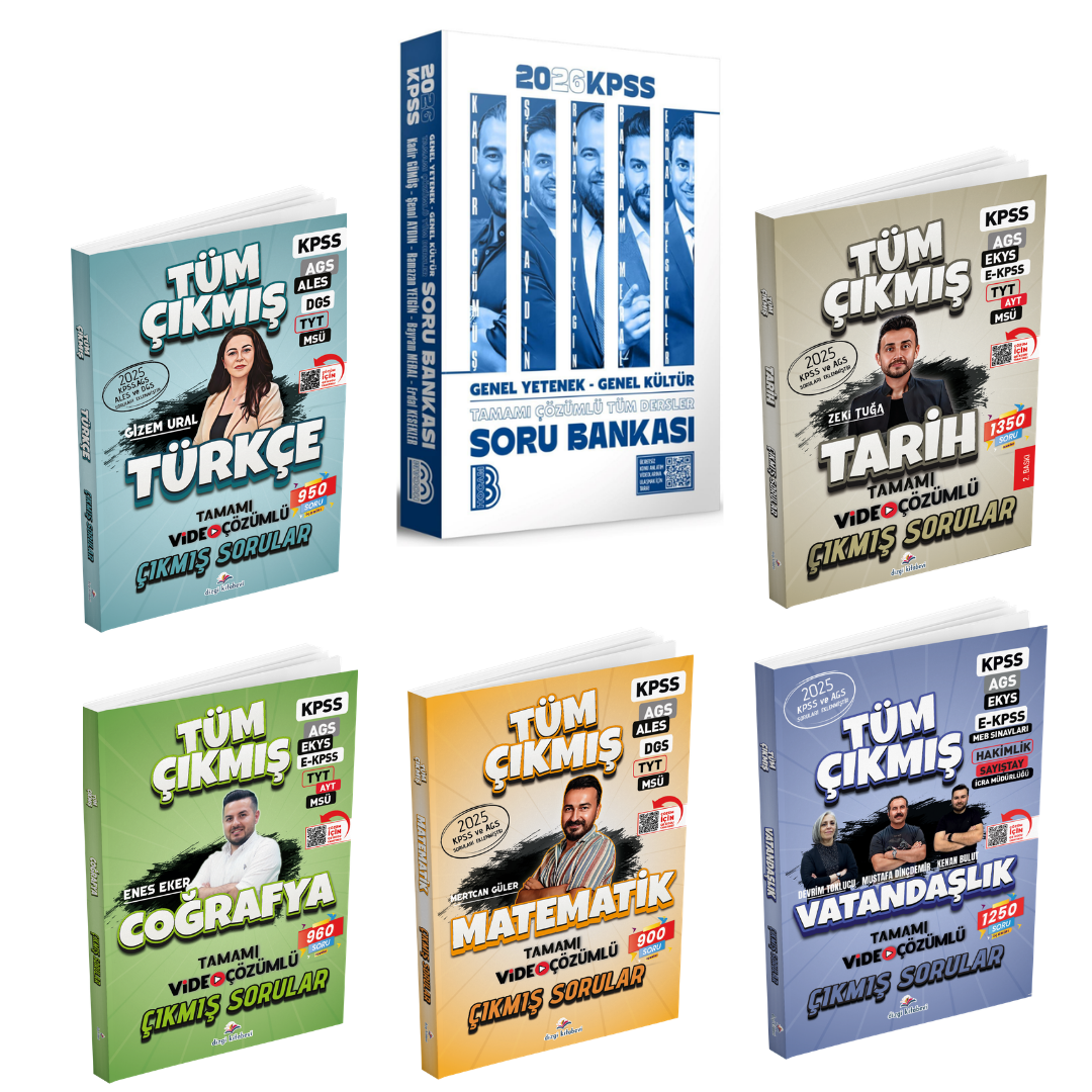 Dizgi Kitap 2026 Türkçe, Matematik, Tarih, Coğrafya ve Vatandaşlık Tüm Sınavlar Çıkmış Sorular Seti & KPSS Tüm Dersler Soru Bankası Benim Hocam Yayınları Seti