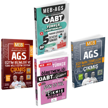 Dizgi Kitap 2026 MEB AGS ÖABT Türkçe Öğretmenliği 5 Deneme & ÖABT Türkçe Öğretmenliği Çıkmış Sorular & MEB AGS Eğitim Bilimleri ve Türk Milli Eğitim Sistemi Çıkmış Sorular & MEB AGS Eğitimin Temelleri Çıkmış Sorular Seti