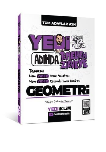 Tüm Adaylar için Yedi Adımda Temelden Zirveye Geometri Video Konu Anlatımlı Video Çözümlü Soru Bankası Yediiklim Yayınları