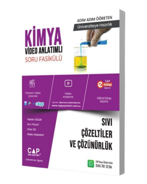 Çap Yayınları Üniversiteye Hazırlık Kimya Sıvı Çözeltiler ve Çözünürlük Konu Anlatımlı Soru Fasikülü