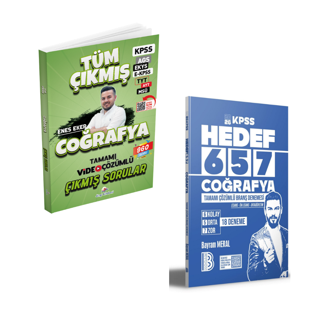 Dizgi Kitap 2026 Coğrafya Tüm Sınavlar Çıkmış Sorular & KPSS Coğrafya 18 Deneme Benim Hocam Yayınları Seti