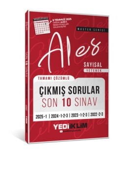 ALES Master Serisi Sayısal Yetenek Tamamı Çözümlü Son 10 Sınav Çıkmış Sorular (6 Temmuz 2025 Ales-2 Ekli) Yediiklim Yayınları