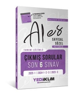 ALES Master Serisi Sayısal Sözel Yetenek Tamamı Çözümlü Son 6 Sınav Çıkmış Sorular (6 Temmuz 2025 Ales-2 Ekli) Yediiklim Yayınları